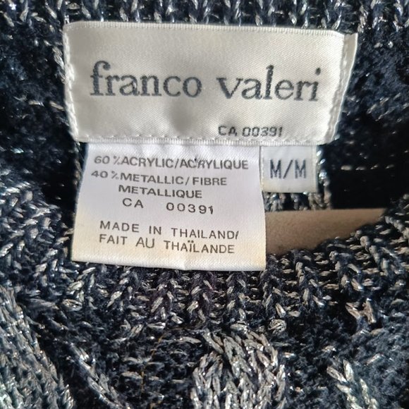 M🎄'80 Franco Valeri Cable Knit Metallic Chunky Knit Sweater - Picture 8 of 9